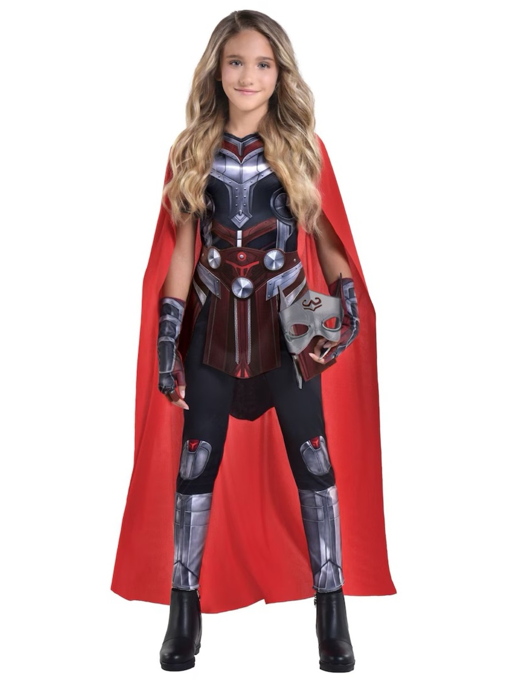 BRAND NEW girl youth marvel mighty thor halloween costume cape size M8-10 L12-14